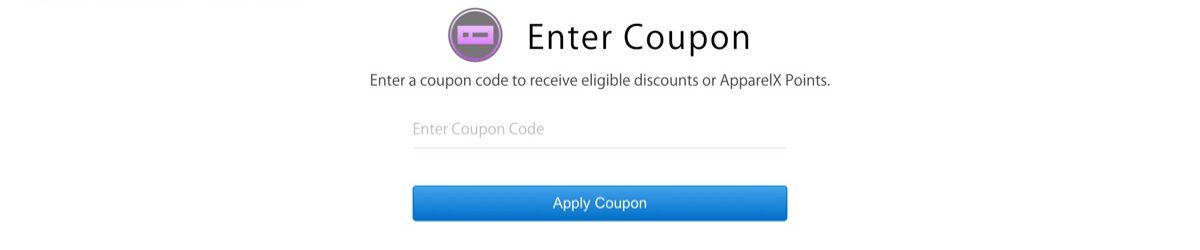 La pagina Inserisci un coupon