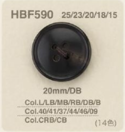 HBF590 Bottone In Vero Corno Di Bufalo Con 4 Fori Frontali[Pulsante] IRIS