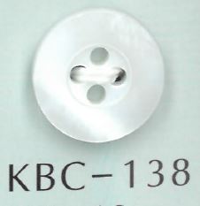 KBC-138 CONCHIGLIA BIANCO Bottone A Conchiglia Cava Centrale A 4 Fori[Pulsante] Sakamoto Saji Shoten