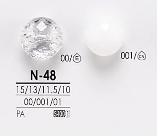N48 Pulsante Con Taglio A Diamante Per Trasparenza E Amp; Tintura IRIS