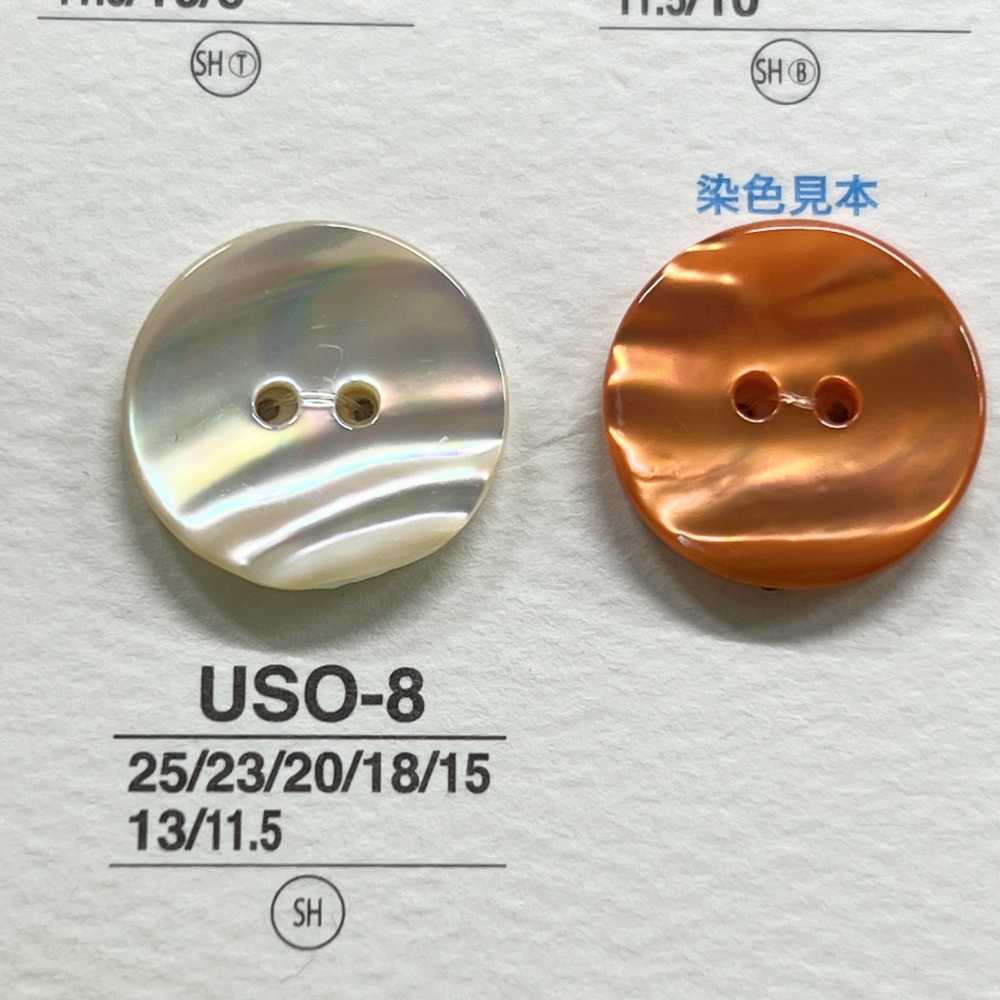 USO8 Bottone Lucido A 2 Fori Con Foro Frontale Tinto In Conchiglia In Materiale Naturale[Pulsante] IRIS