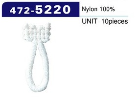 472-5220 Bottone Lanoso Nylon Tipo Large (10 Pezzi)[Pulsante Pulsante Rana Loop] DARIN