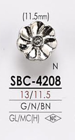 SBC4208 Bottone In Metallo Con Motivo Floreale[Pulsante] IRIS
