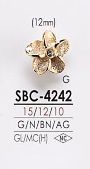 SBC4242 Bottone In Metallo Con Motivo Floreale[Pulsante] IRIS
