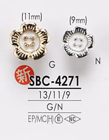 SBC4271 Motivo Floreale Per Tingere Bottoni In Metallo[Pulsante] IRIS