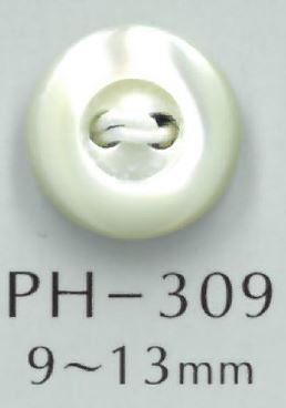 PH309 Bottone A Conchiglia Rigonfio A 2 Fori Con Bordo[Pulsante] Sakamoto Saji Shoten