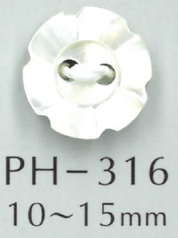 PH316 Bottone Con Conchiglia A Fiore A 2 Fori[Pulsante] Sakamoto Saji Shoten