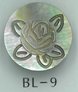 BL-9 Bottone A Conchiglia Incisa Rosa Con Piedini In Metallo[Pulsante] Sakamoto Saji Shoten