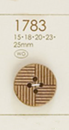 1783 Bottone In Legno A 4 Fori Con Geometria In Materiale Naturale[Pulsante] DAIYA BUTTON