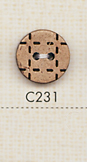 C231 Bottone In Legno Stile Punto A 2 Fori In Materiale Naturale[Pulsante] DAIYA BUTTON