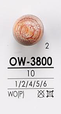 OW-3800 Pulsante Di Legno Sfera Colorata IRIS