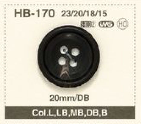 HB-170 Bottone In Corno A 4 Fori In Materiale Naturale Per Abito / Giacca Di Bufalo[Pulsante] IRIS
