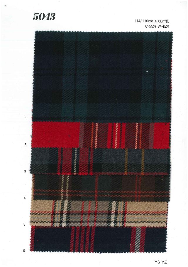 MU5043 Cotone Lana Check[Tessile / Tessuto] Ueyama Textile