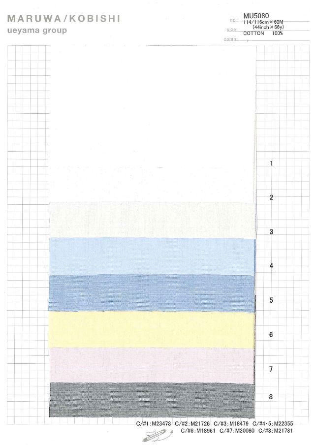 MU5080 Pinpoint Oxford[Tessile / Tessuto] Ueyama Textile
