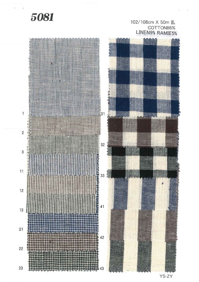 MU5081 Salopette In Cotone E Lino[Tessile / Tessuto] Ueyama Textile