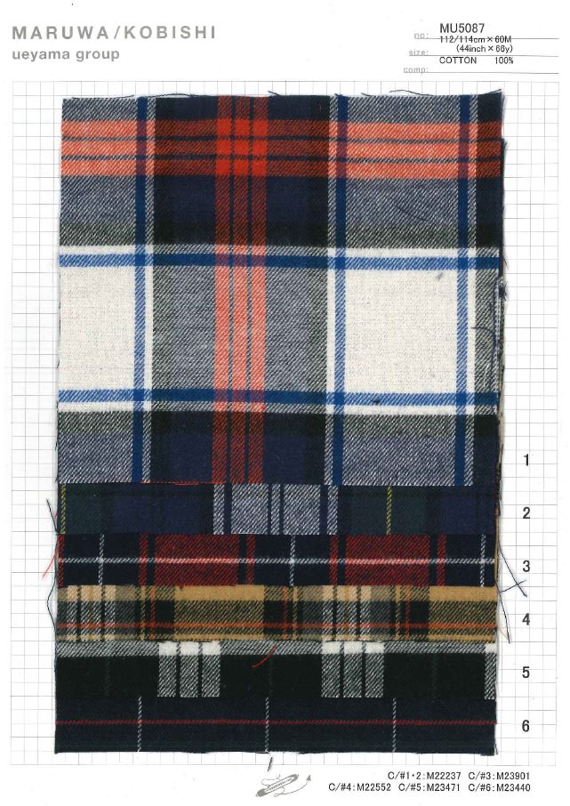 MU5087 Check Tartan Fuzzy[Tessile / Tessuto] Ueyama Textile