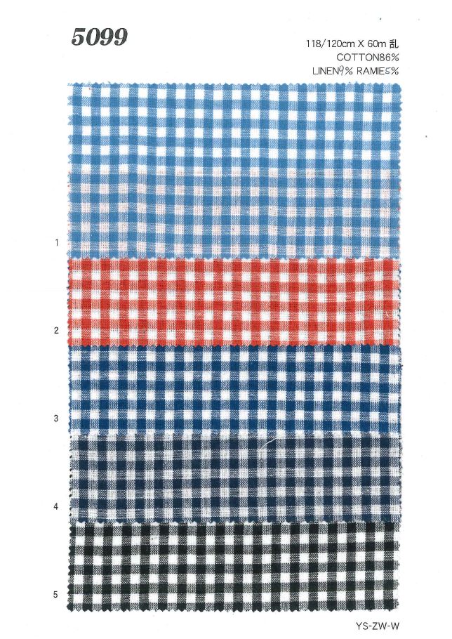 MU5099 Check In Lino A Quadretti[Tessile / Tessuto] Ueyama Textile