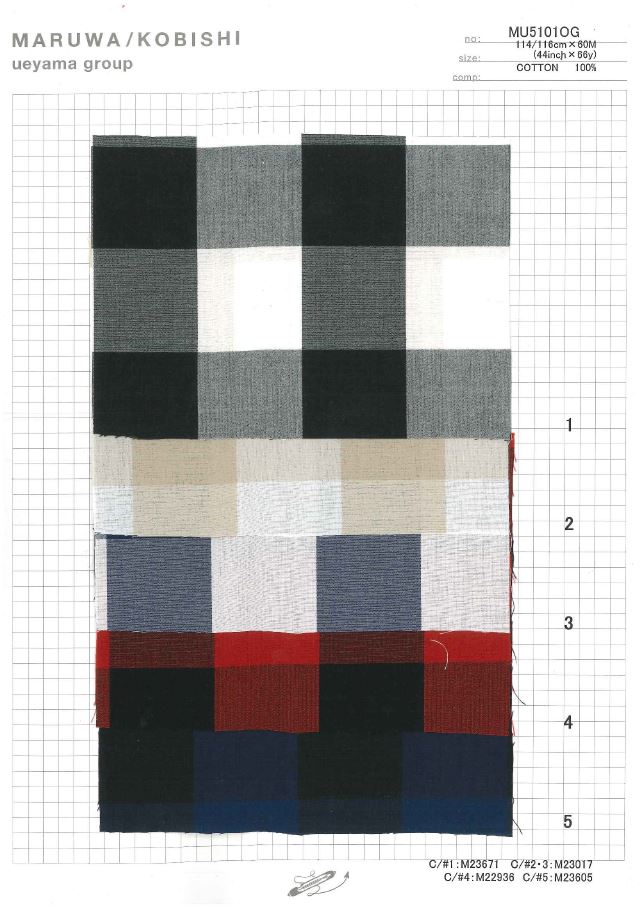 MU5101OG Controllo Del Blocco Di Stoffa Della Macchina Da Scrivere[Tessile / Tessuto] Ueyama Textile