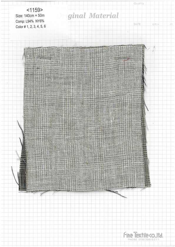 1159 Linen Glen Check Rondella Lavorazione[Tessile / Tessuto] Tessuto Pregiato