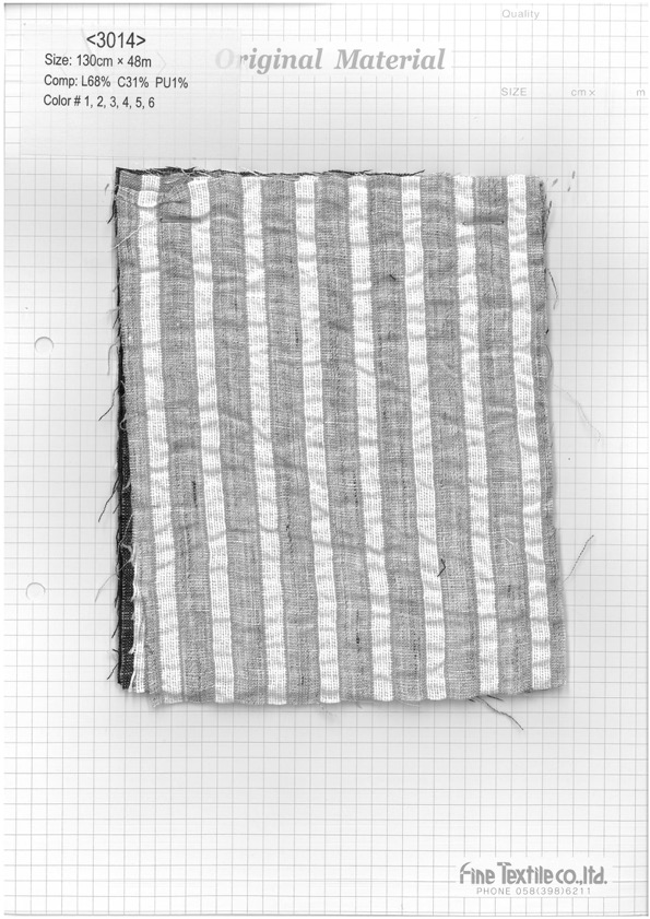 3014 Arricciatura A Righe In Cotone Lino[Tessile / Tessuto] Tessuto Pregiato