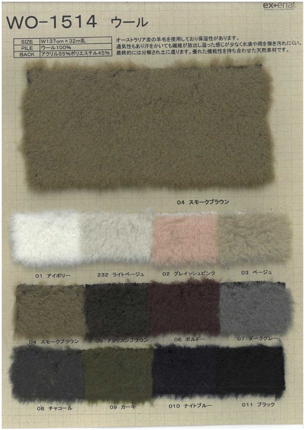WO-1514 Pelliccia Artigianale [Lana Di Pecora][Tessile / Tessuto] Industria Delle Magliette A Nakano