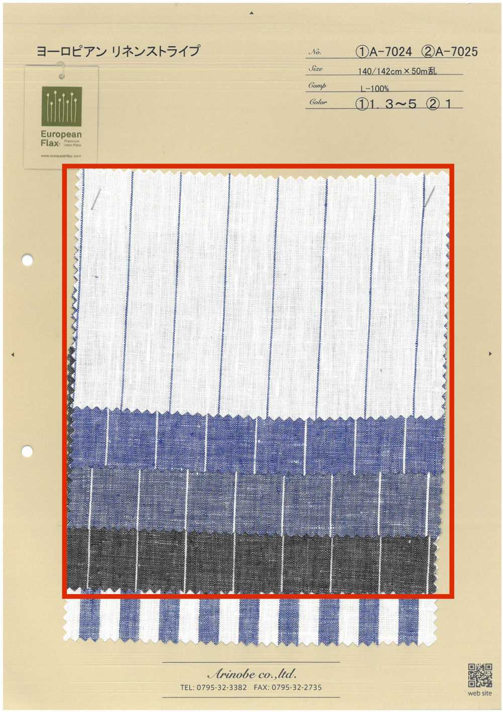 A-7024 Strisce Di Lino Europee[Tessile / Tessuto] ARINOBE CO., LTD.