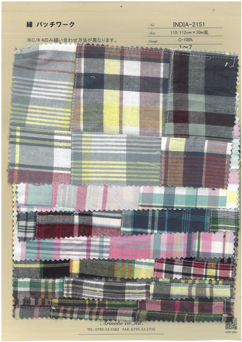 INDIA-2151 Patchwork Di Cotone[Tessile / Tessuto] ARINOBE CO., LTD.