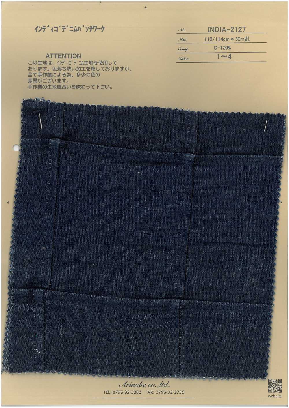 INDIA-2127 Patchwork Denim Indaco[Tessile / Tessuto] ARINOBE CO., LTD.