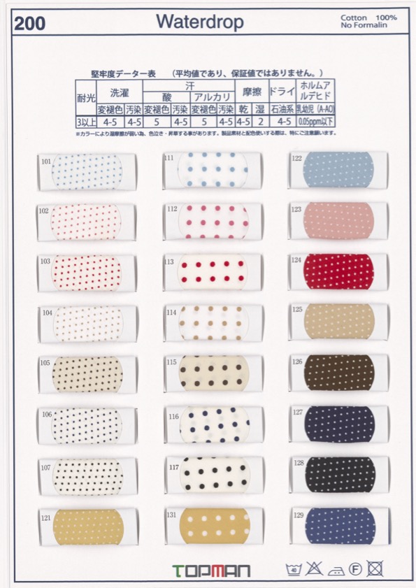 200-WF 100% Cotone, Stampa A Pois, Nastro Piegato Due Volte[Cavo A Nastro] Industrie Topman