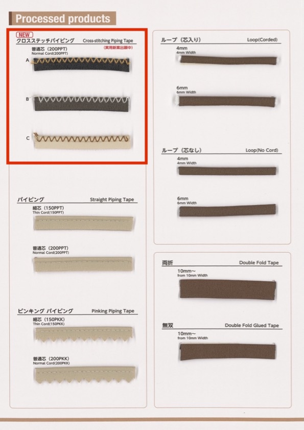 TM-0404-C-PPT Nastro Per Cordoncino A Punto Croce In Finta Pelle TM[Cavo A Nastro] Industrie Topman
