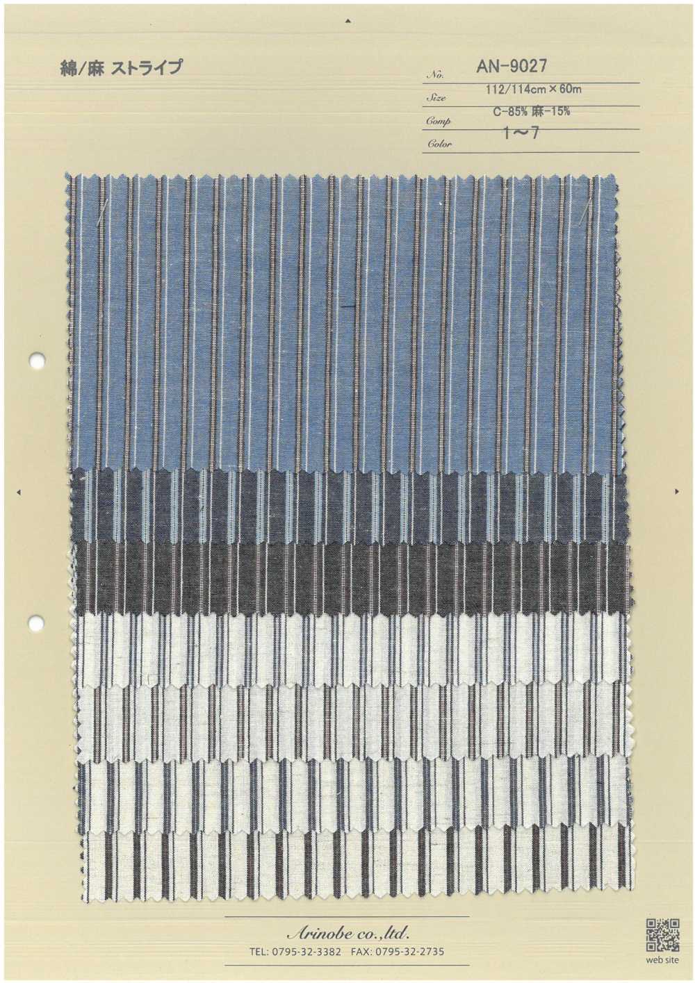 AN-9027 Lino A Righe[Tessile / Tessuto] ARINOBE