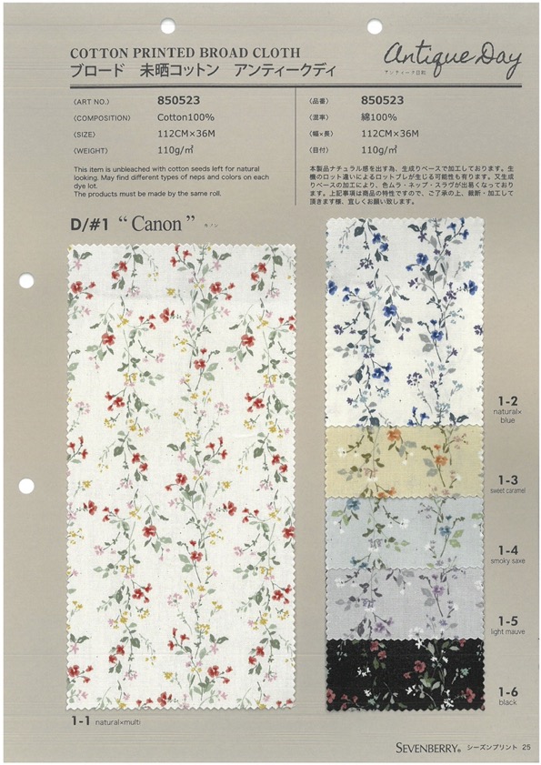 850523 SEVENBERRY® Broadcloth Broad Cotton Antique Di Canon[Tessile / Tessuto] VANCET