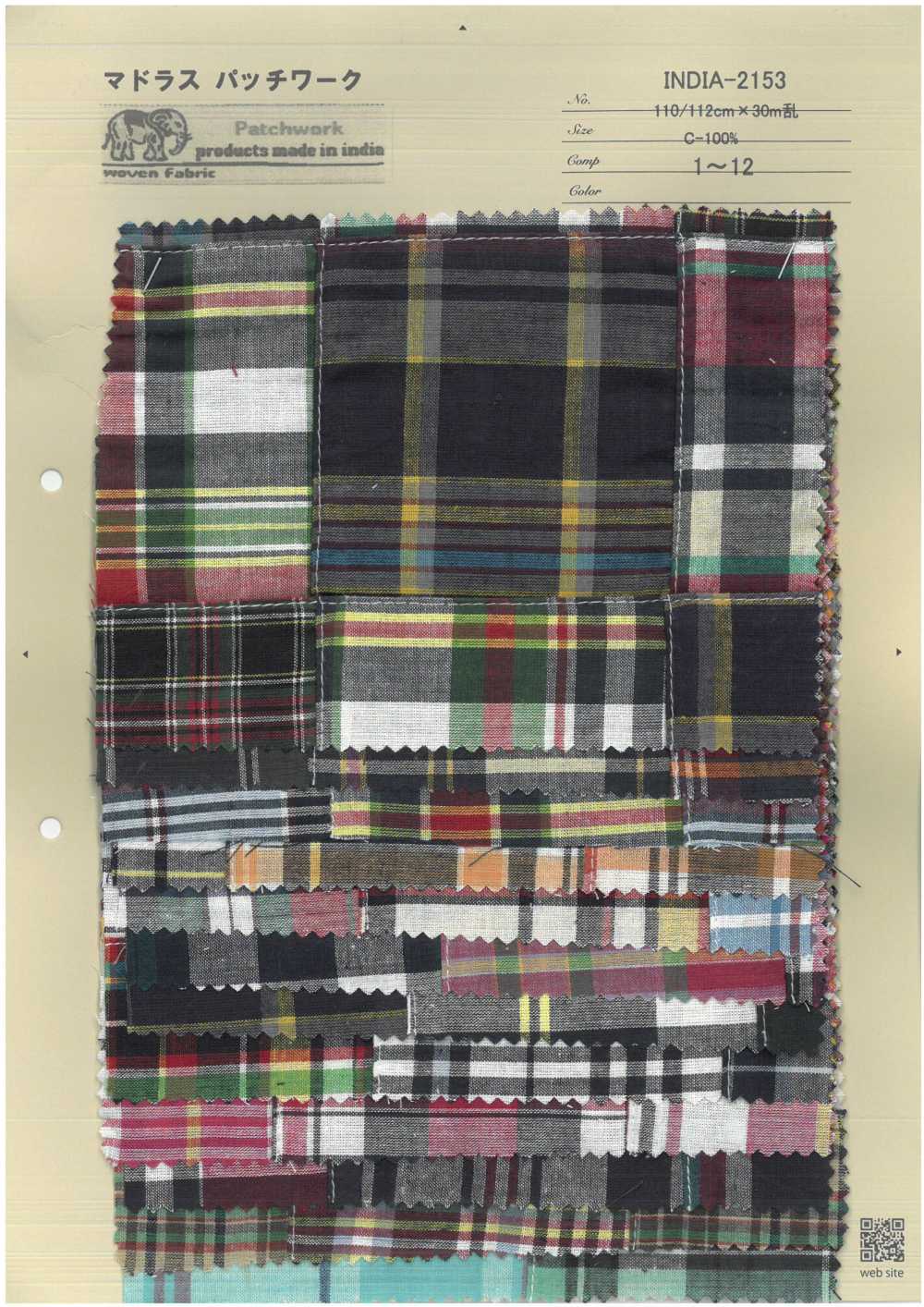 INDIA-2153 Patchwork Madras[Tessile / Tessuto] ARINOBE