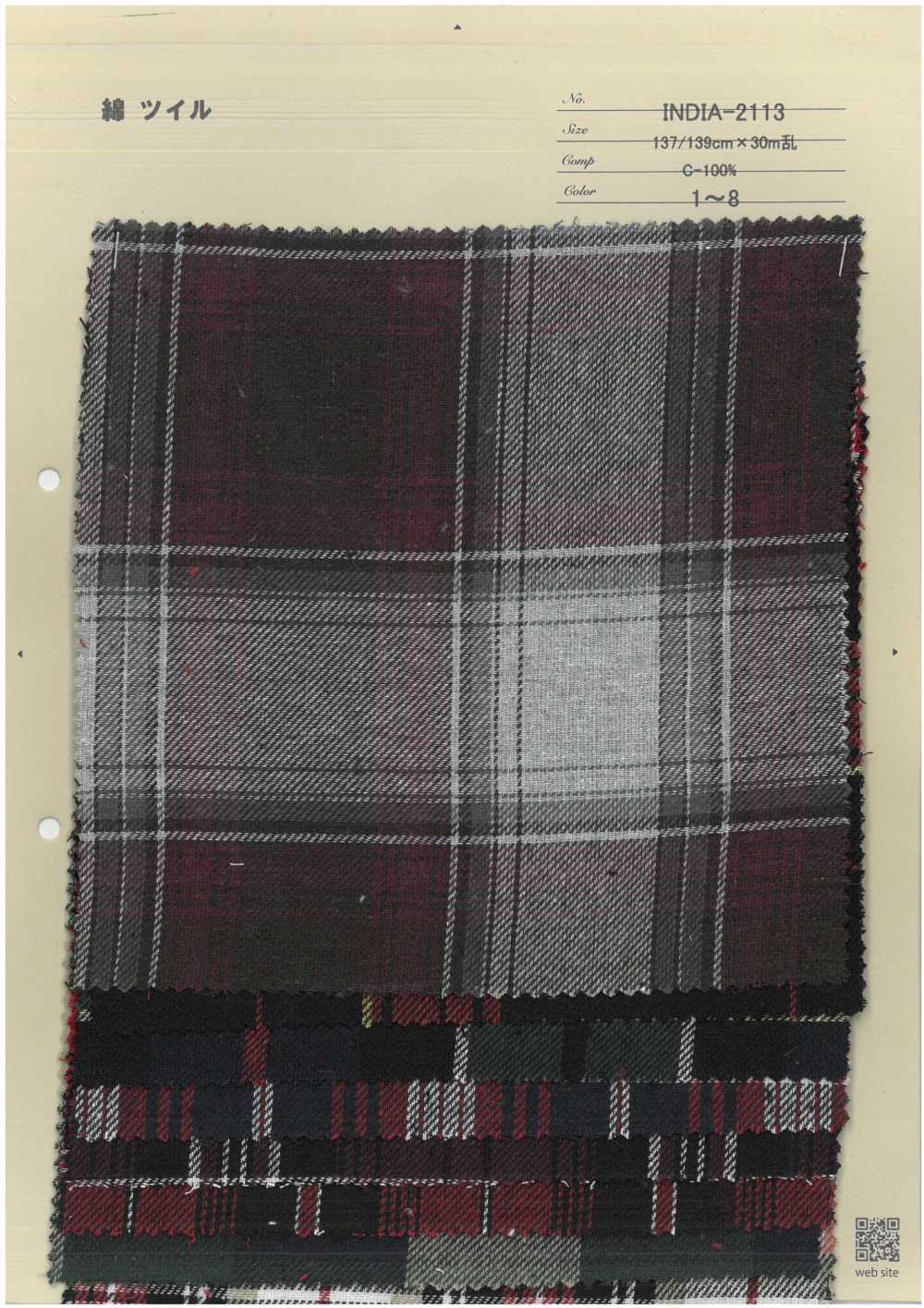 INDIA-2113 Twill Di Cotone[Tessile / Tessuto] ARINOBE