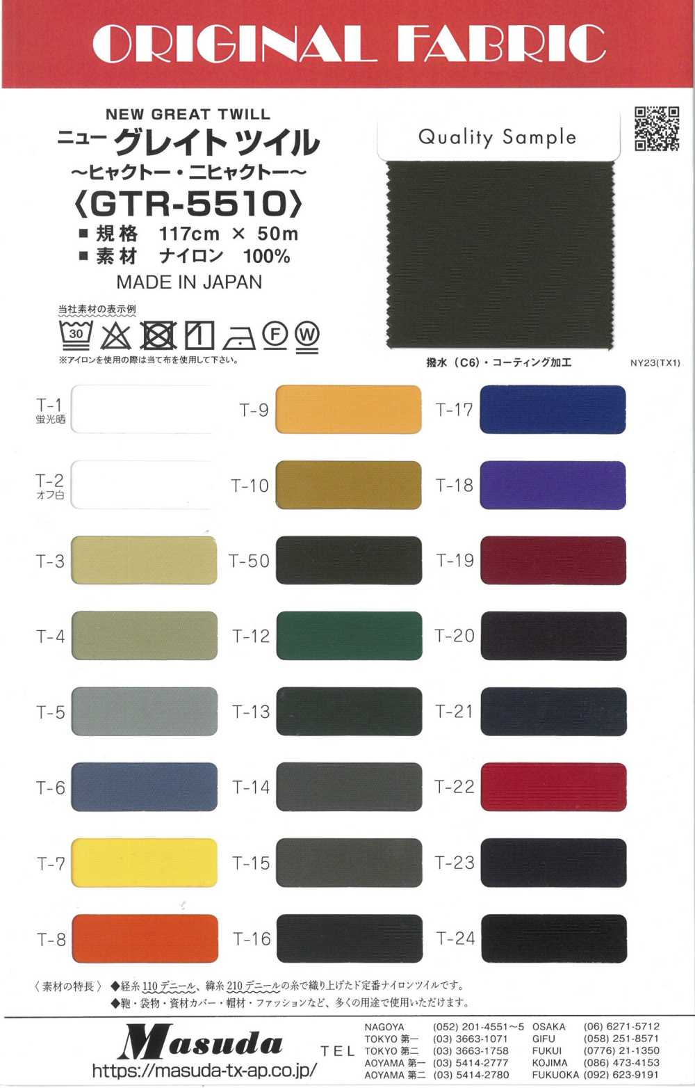 GTR-5510 Nuovo Grande Twill[Tessile / Tessuto] Masuda
