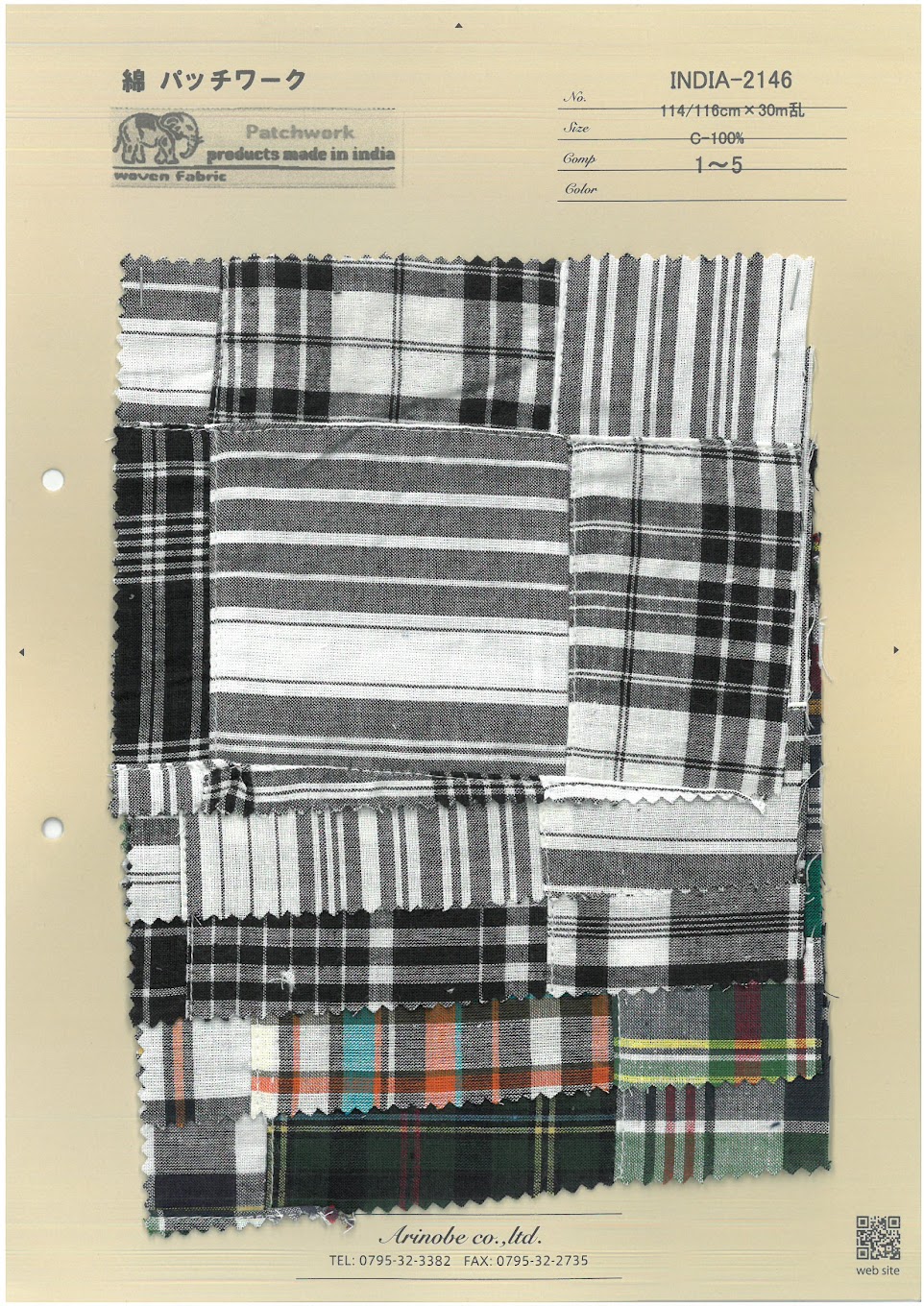 INDIA-2146 Patchwork Di Cotone[Tessile / Tessuto] ARINOBE