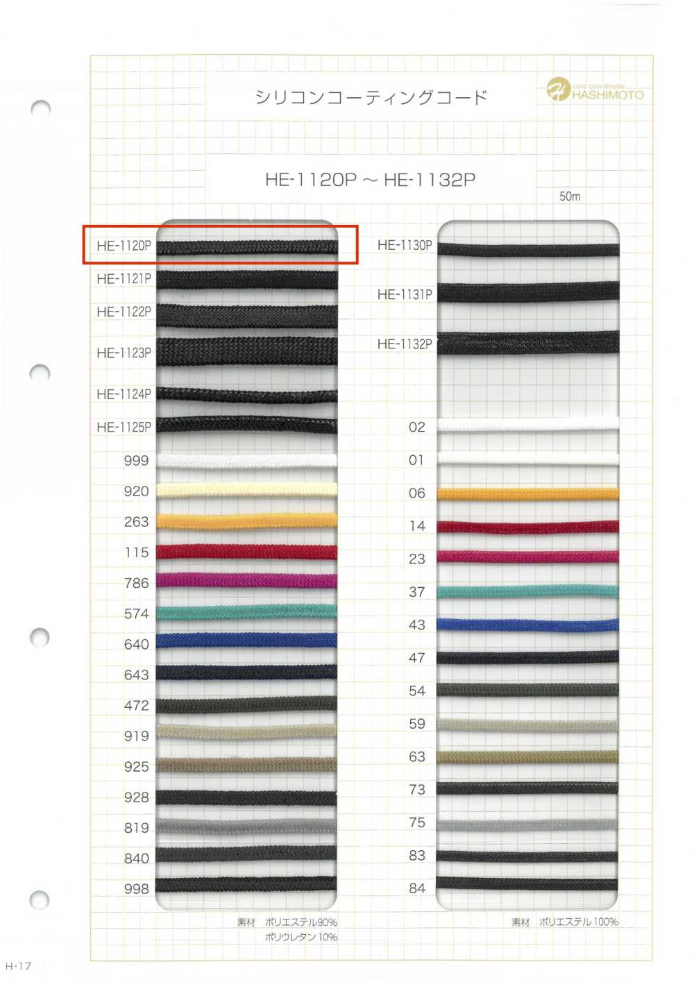 HE-1120P Cavo Rivestito In Silicone SS[Cavo A Nastro] Nessun Nome