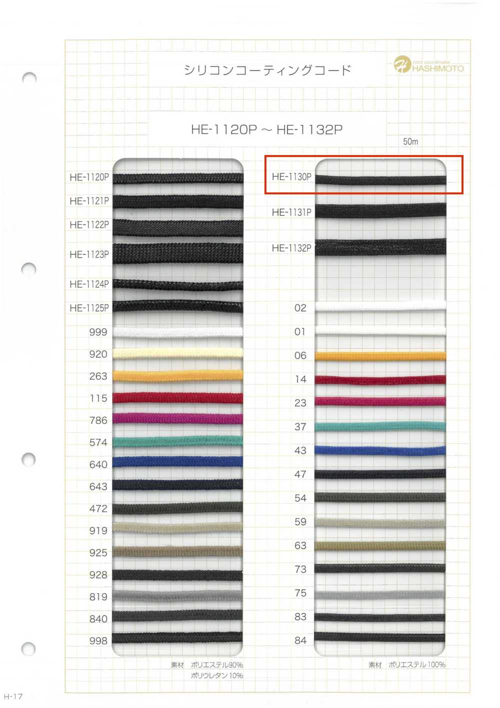 HE-1130P Cavo Rivestito In Silicone[Cavo A Nastro] Nessun Nome