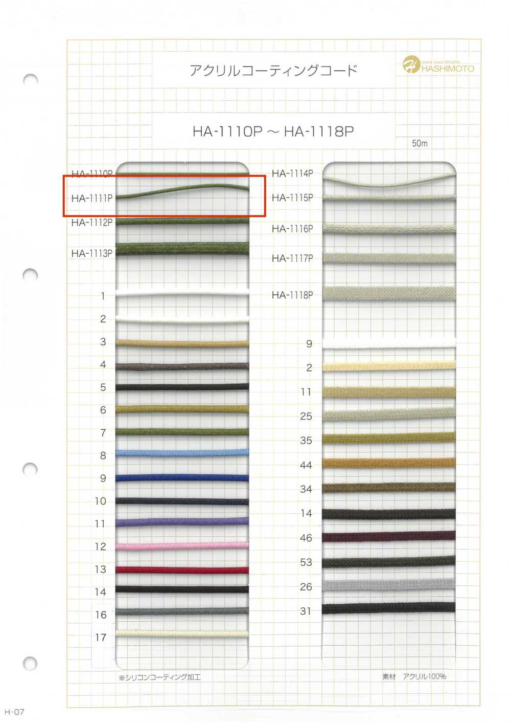 HA-1111P Cavo Di Codifica Acrilico[Cavo A Nastro] Nessun Nome
