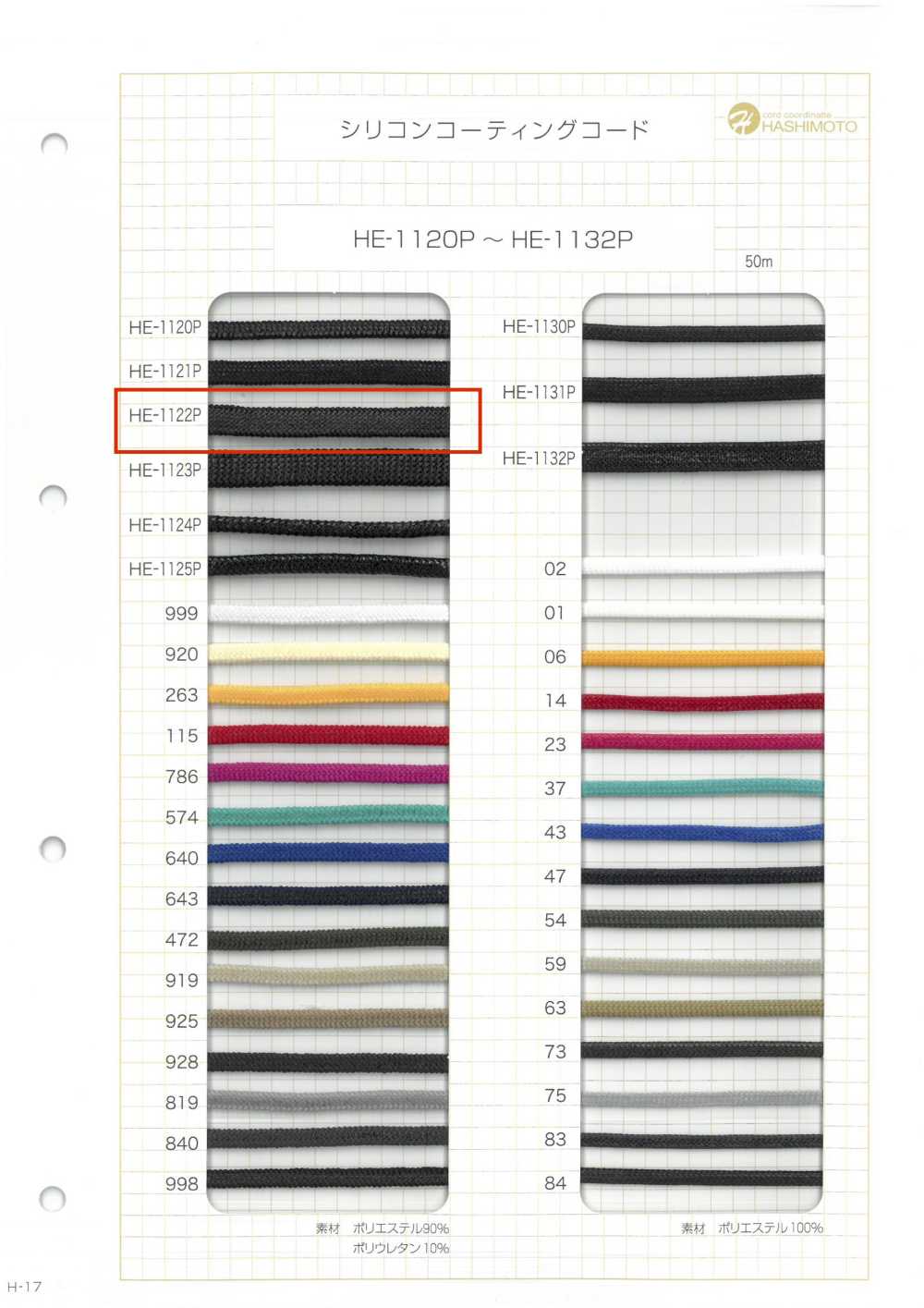 HE-1122P Cavo Rivestito In Silicone M[Cavo A Nastro] Nessun Nome