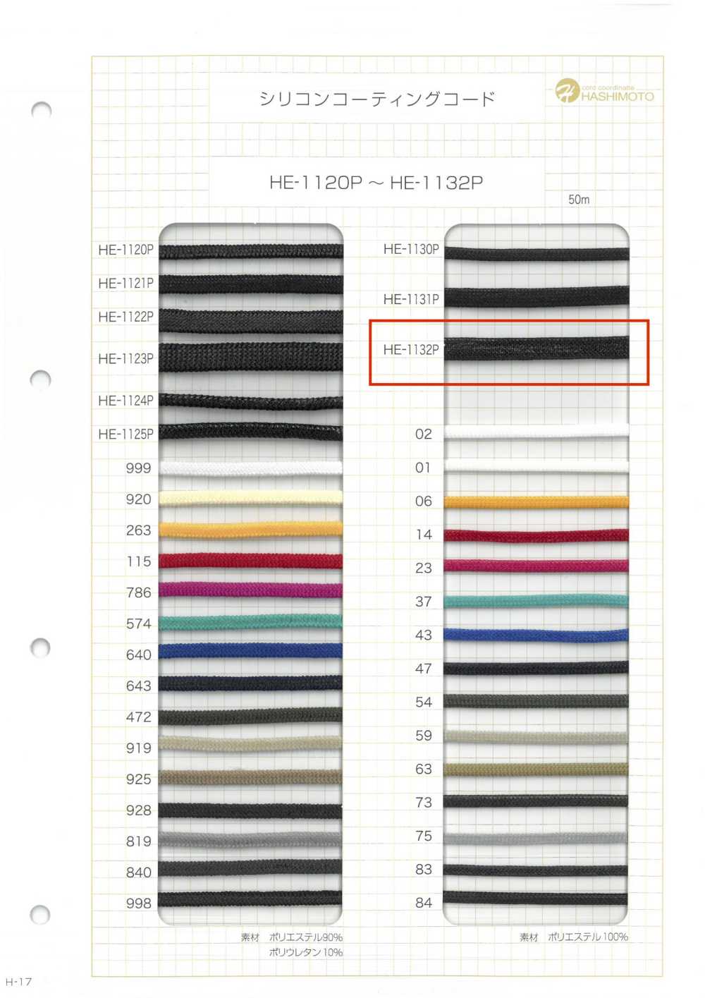 HE-1132P Cavo Rivestito In Silicone M[Cavo A Nastro] Nessun Nome