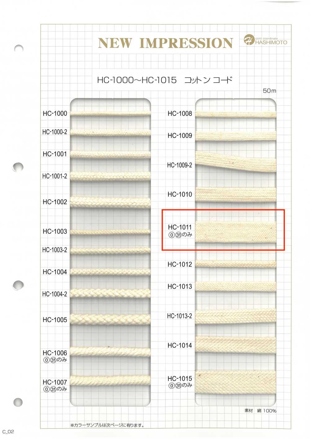 HC-1012 Spago Per Borsa In Cotone Effetto Pietra S[Cavo A Nastro] Nessun Nome