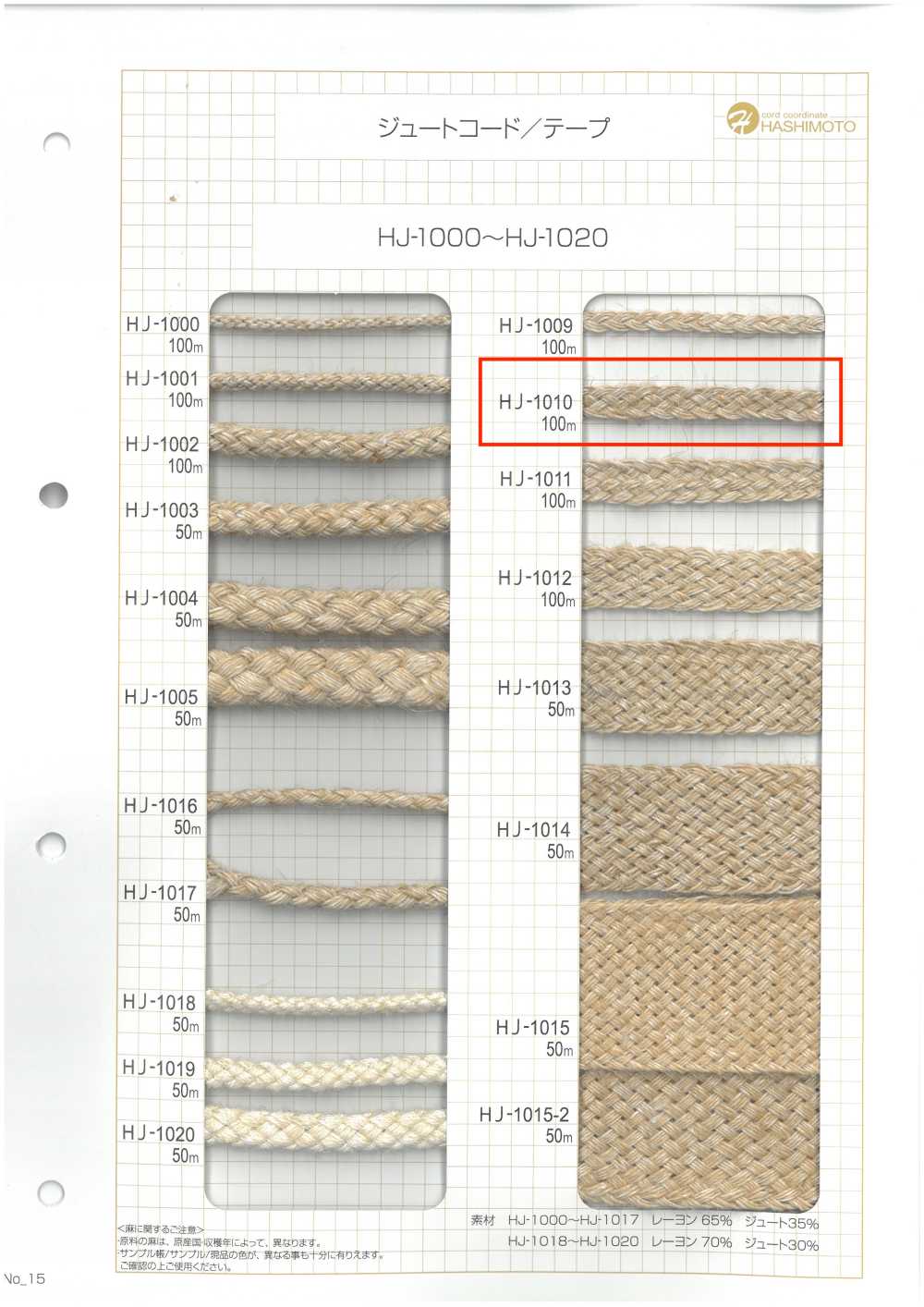 HJ-1010 Nastro Di Iuta Nanako[Cavo A Nastro] Nessun Nome