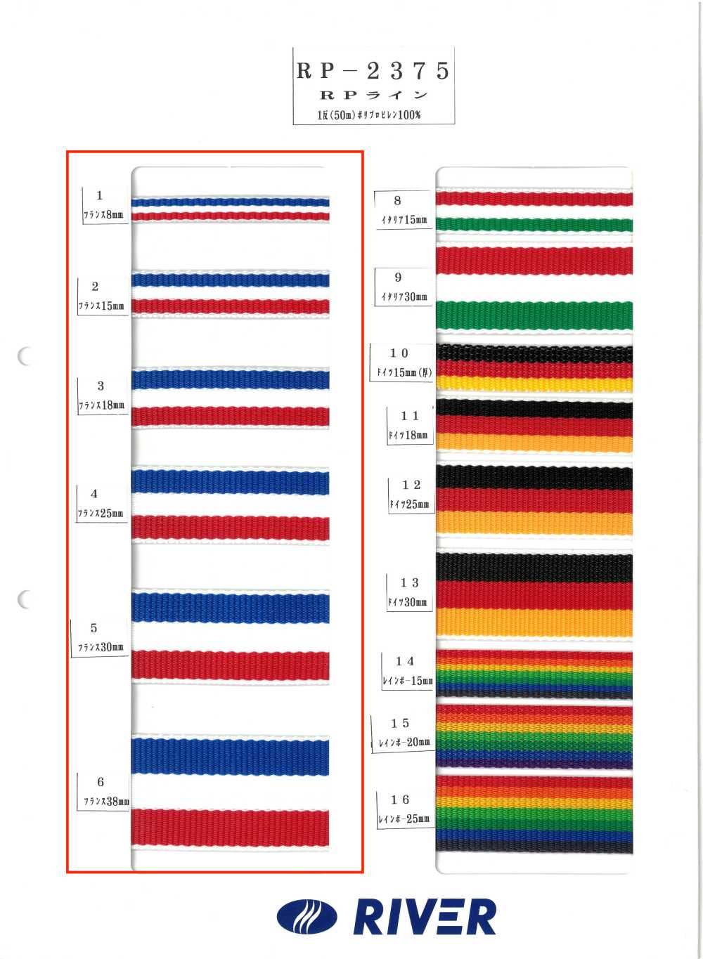 RP-2375-FR RP Line Francia[Cavo A Nastro] RIVER