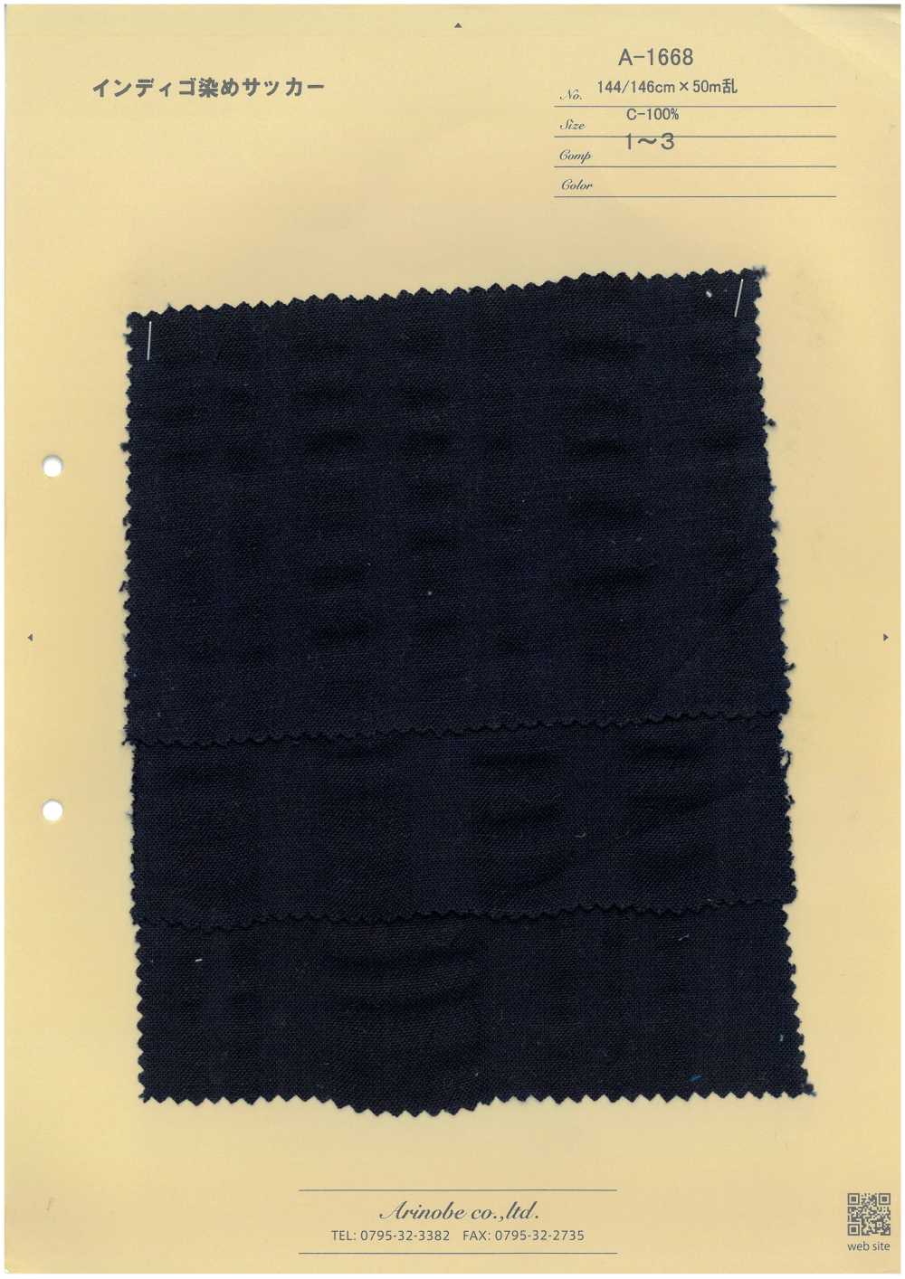 A-1668 Seersucker Tinto Indaco[Tessile / Tessuto] ARINOBE