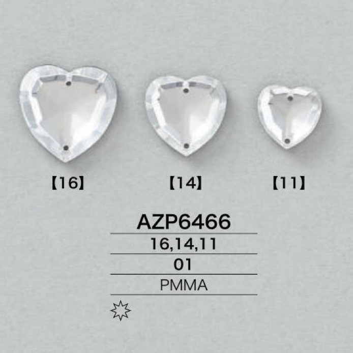 AZP6466 Parte a cuore da cucire in resina acrilica[Altri articoli vari] IRIS