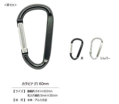 CARABINER-F Moschettone (F) 60 Mm[Chiusura A Pressione/rondella Ad Occhiello] Kajitec