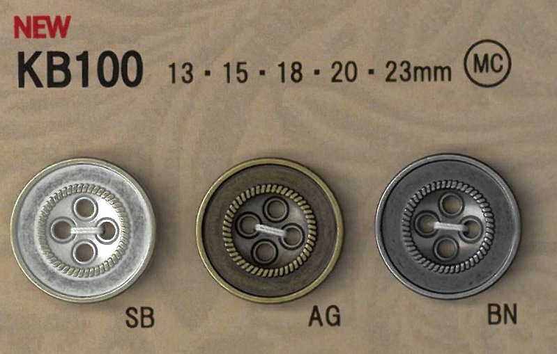 KB100 Bottoni In Metallo In Stile Vintage Con Bordo.[Pulsante] DAIYA BUTTON(DAIYA BUTTON)