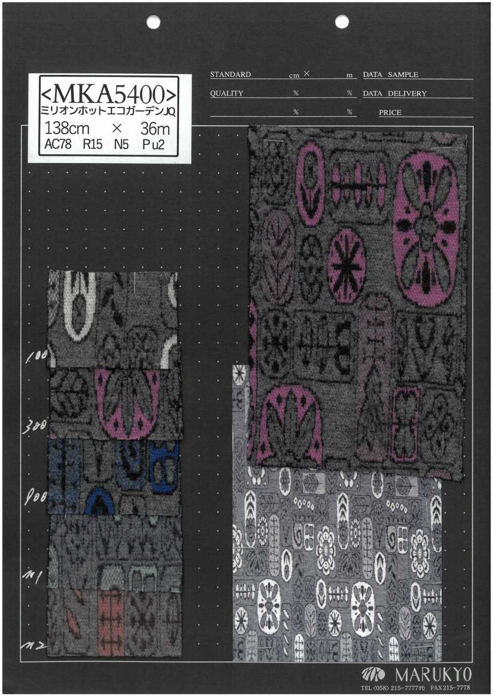 MKA5400 Million Hot Eco Garden JQ[Tessile / Tessuto] Marukyo Textile