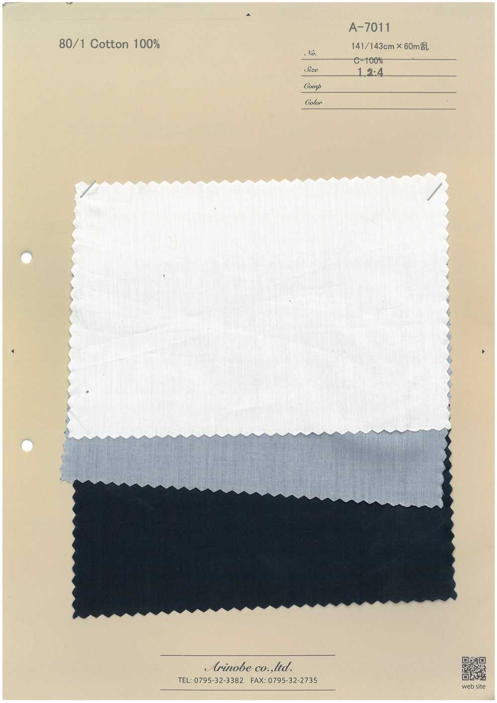 A-7011 80/1 100% Cotone[Tessile / Tessuto] ARINOBE